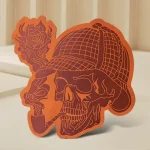 Smoking Skull Leather Personalized Patches